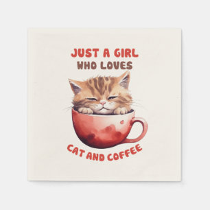 Just a Girl Who Loves Cats and Coffee (2) Napkin