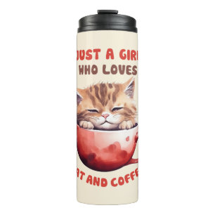 Just a Girl Who Loves Cats and Coffee (2) Thermal Tumbler