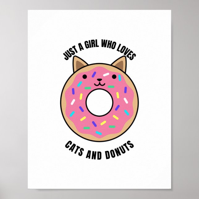 just a girl who loves cats and doughnuts poster (Front)