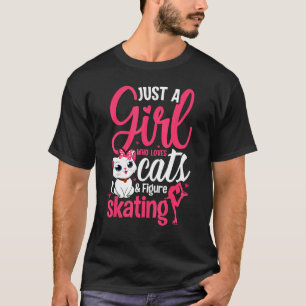 Just a Girl Who Loves Cats and Figure Skating Nove T-Shirt