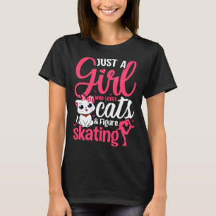 Just a Girl Who Loves Cats and Figure Skating Nove T-Shirt
