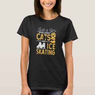 Just A Girl Who Loves Cats And Ice Skating Figure T-Shirt