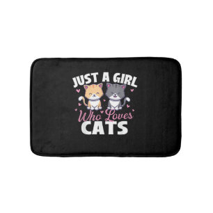 Just A Girl Who Loves Cats - Cat Owner Animal Love Bath Mat