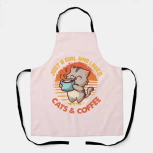 Just A Girl Who Loves Cats & Coffee Apron