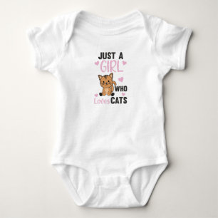 Just A Girl Who Loves Cats Cute Animals Cats Baby Bodysuit
