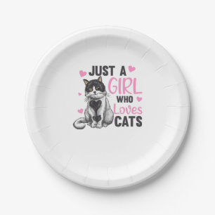 Just A Girl Who Loves Cats Cute Animals Cats Paper Plate