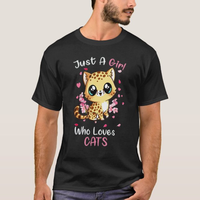 Just A Girl Who Loves Cats  Cute Cat  Kittens T-Shirt (Front)