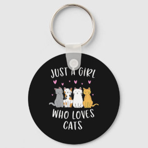 Just A Girl Who Loves Cats Cute Cat Lover Key Ring