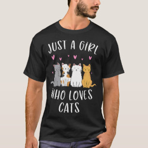 Just A Girl Who Loves Cats Cute Cat Lover T-Shirt