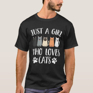 Just A Girl Who Loves Cats Cute Cat Men Women Kid T-Shirt