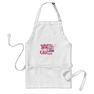 Just A Girl Who Loves Cats Cute Cat Shirt Gifts Standard Apron