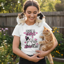 Just A Girl Who Loves Cats Cute Kitten T-Shirt