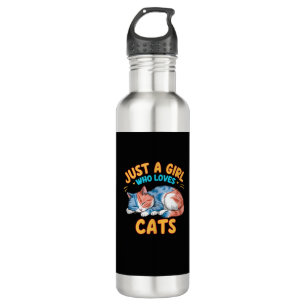 Just A Girl Who Loves Cats Cute Kitty Lover Kid To 710 Ml Water Bottle