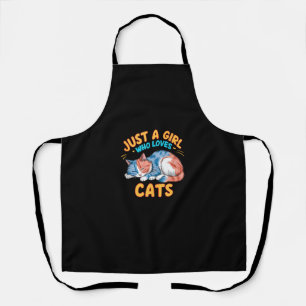 Just A Girl Who Loves Cats Cute Kitty Lover Kid To Apron