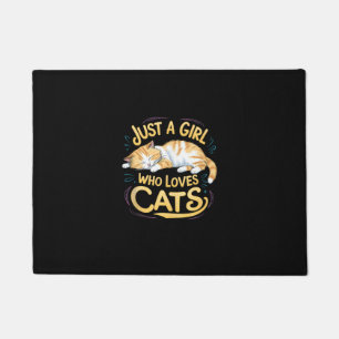 Just A Girl Who Loves Cats Cute Kitty Lover Kid To Doormat