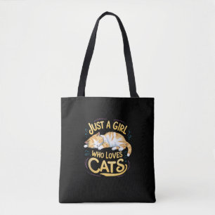 Just A Girl Who Loves Cats Cute Kitty Lover Kid To Tote Bag