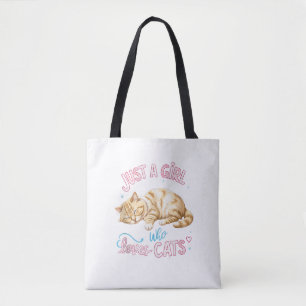Just A Girl Who Loves Cats Cute Kitty Lover Kid To Tote Bag