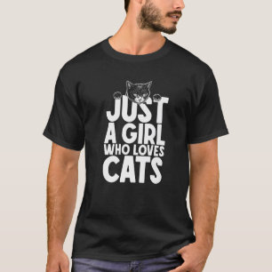 Just A Girl Who Loves Cats Funny Black Cat Owner Q T-Shirt