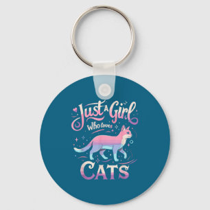 Just A Girl Who Loves Cats Men Women  Key Ring