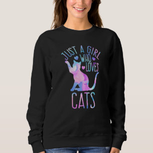 Just A Girl Who Loves Cats Pastel Galaxy Cat Lover Sweatshirt