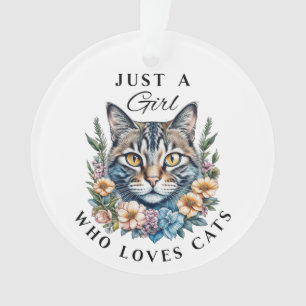 Just a Girl Who Loves Cats Personalised Ornament