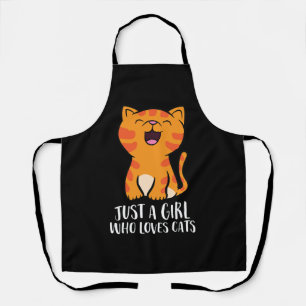 Just a Girl Who Loves Cats Pullover Apron