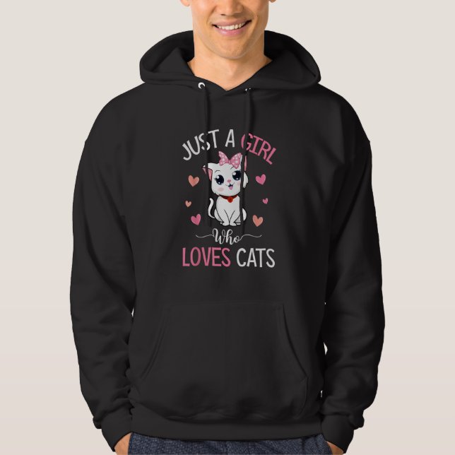 Just A Girl Who Loves Cats Tshirt Cute Cat Lover G (Front)