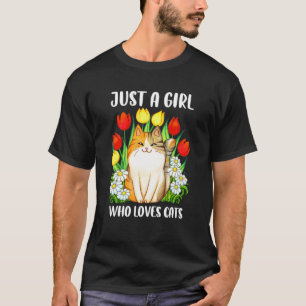 Just A Girl Who Loves Cats Watercolor Cat Womens G T-Shirt