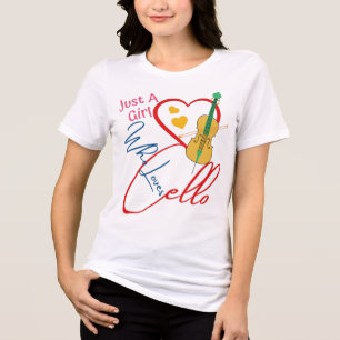 Just A Girl Who Loves Cello, cello lovers Tri-Blend Shirt