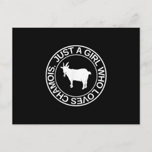 Just A Girl Who Loves Chamois Gift For Women Goat Announcement Postcard