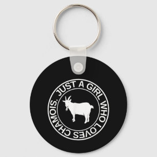 Just A Girl Who Loves Chamois Gift For Women Goat Key Ring