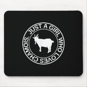 Just A Girl Who Loves Chamois Gift For Women Goat Mouse Pad