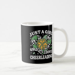 Just A Girl Who Loves Cheerleading Cow Print Cheer Coffee Mug