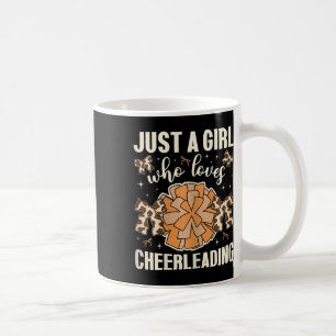 Just A Girl Who Loves Cheerleading Cow Print Cheer Coffee Mug