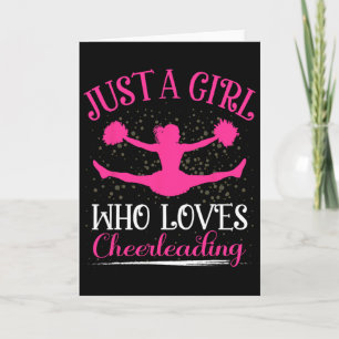 Just A Girl Who Loves Cheerleading For Women Girls Card