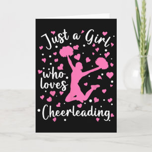 Just A Girl Who Loves Cheerleading Pink Heart Chee Card