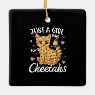 just a girl who loves cheetahs | cheetah gift ceramic ornament