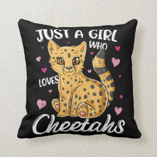 just a girl who loves cheetahs cheetah gift cushion