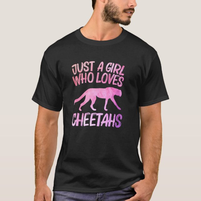 Just A Girl Who Loves Cheetahs For Women Cougar Ca T-Shirt (Front)