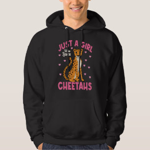Just A Girl Who Loves Cheetahs Funny Wild Cat Hoodie