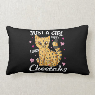 Just A Girl Who Loves Cheetahs Heart Cheetah Lumbar Cushion