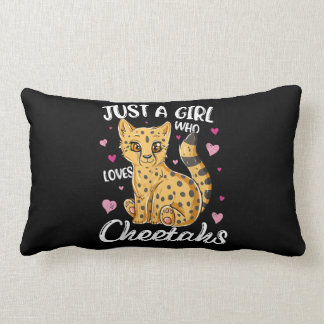 Just A Girl Who Loves Cheetahs | Heart Cheetah Lumbar Cushion