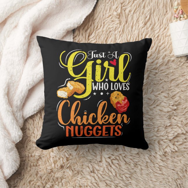 Just A Girl Who Loves Chicken Nuggets Girl Gift Cushion (Blanket)