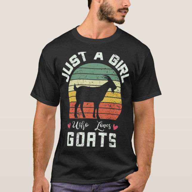Just A Girl Who Loves Chickens And Goats Farmer T-Shirt (Front)