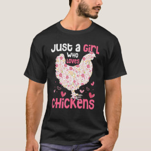 Just A Girl Who Loves Chickens And Goats Farming H T-Shirt