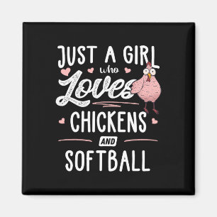 Just A Girl Who Loves Chickens And Softll Gift Chi Magnet
