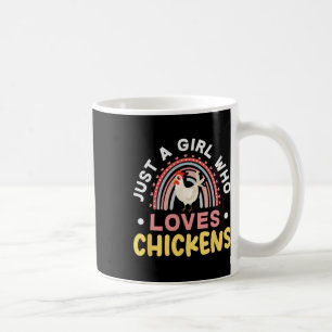 Just A Girl Who Loves Chickens Boho Rainbow Farmer Coffee Mug