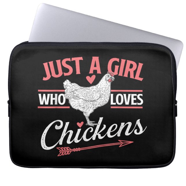 Just A Girl Who Loves Chickens - Chicken Lover Pou Laptop Sleeve (Front)