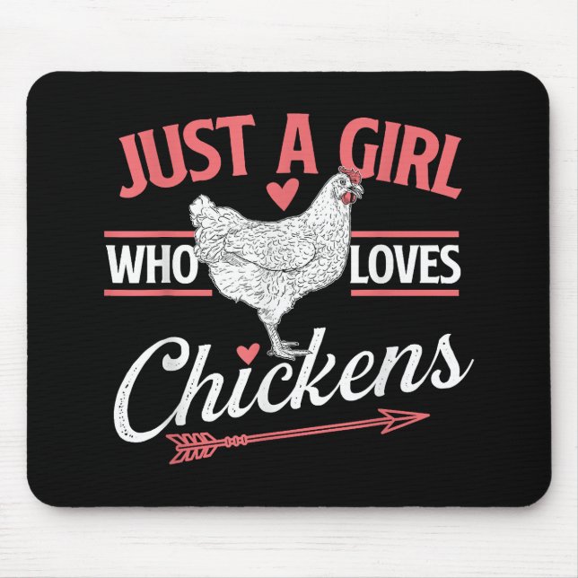 Just A Girl Who Loves Chickens - Chicken Lover Pou Mouse Pad (Front)