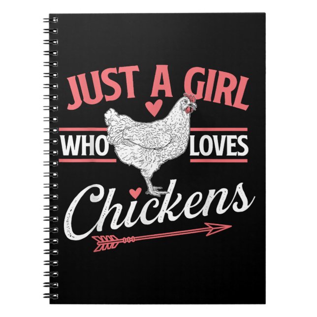 Just A Girl Who Loves Chickens - Chicken Lover Pou Notebook (Front)